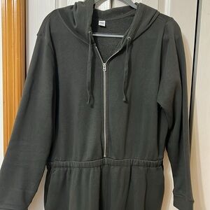 Old Navy Green Long Sleeve Hooded Jumpsuit